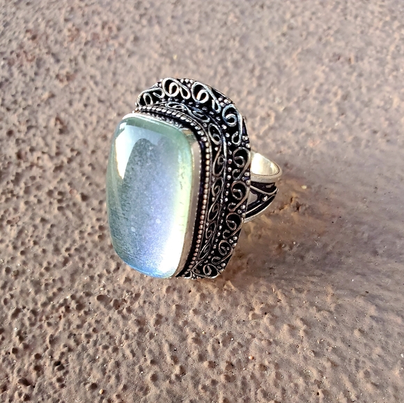 New Dichroic Glass 925 Silver Ring - Picture 8 of 14